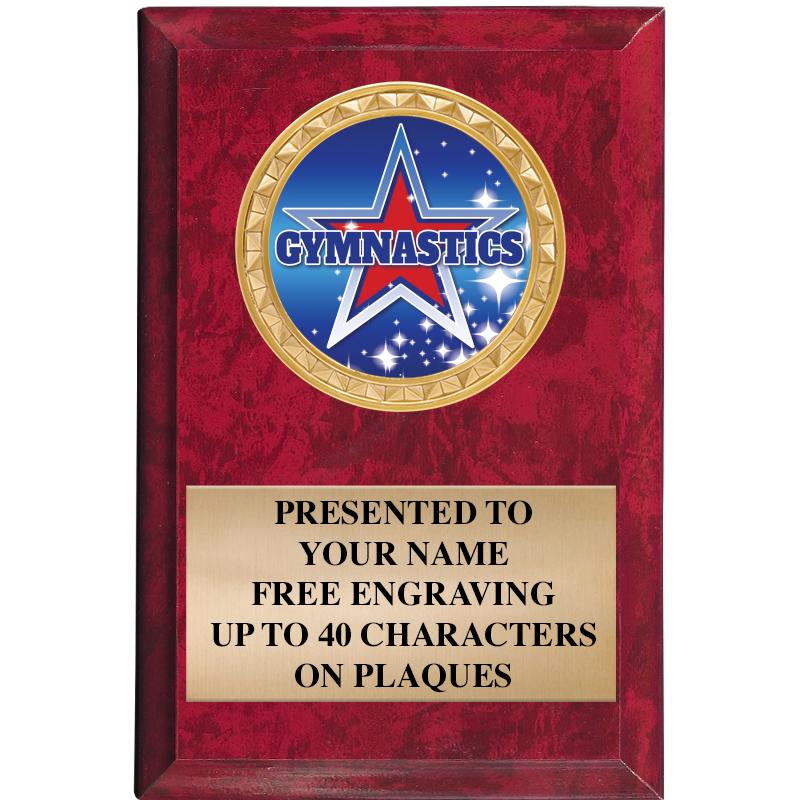 4" X 6" RED MBL INSERT PLQ