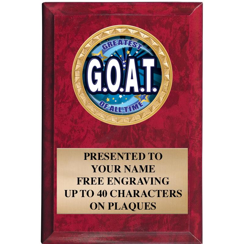 4" X 6" RED MBL INSERT PLQ