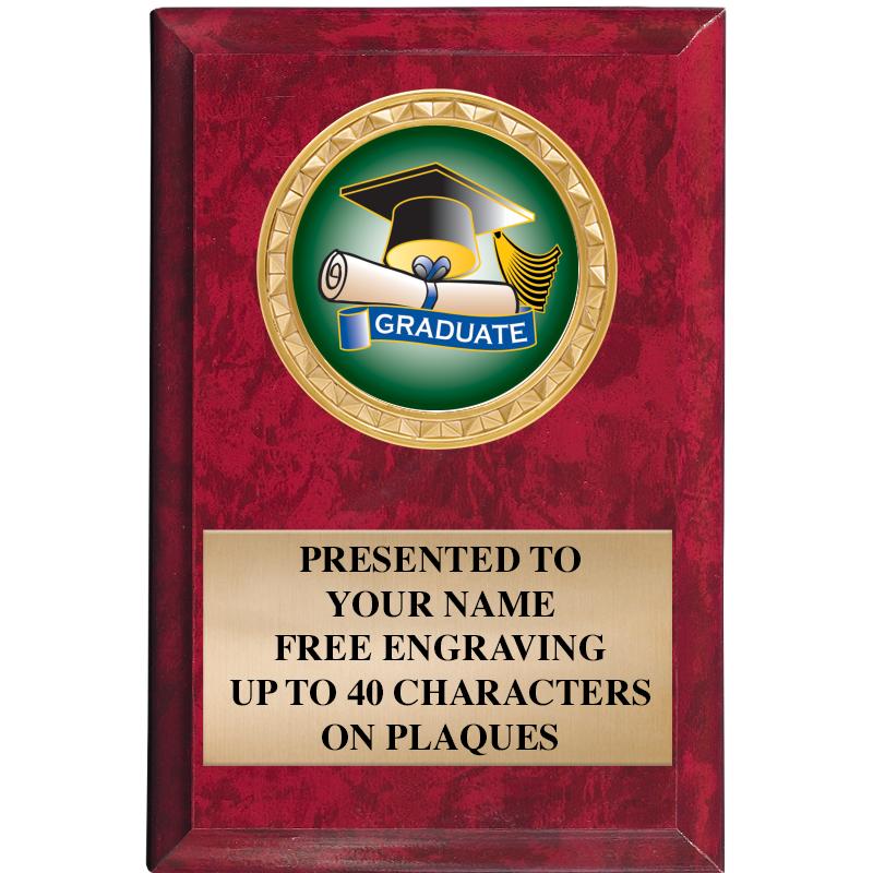 4" X 6" RED MBL INSERT PLQ