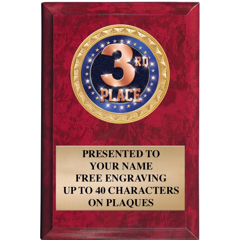 4" X 6" RED MBL INSERT PLQ