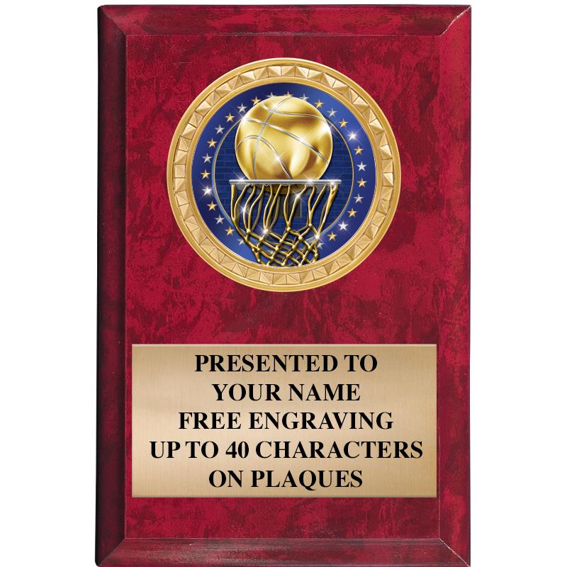 4" X 6" RED MBL INSERT PLQ