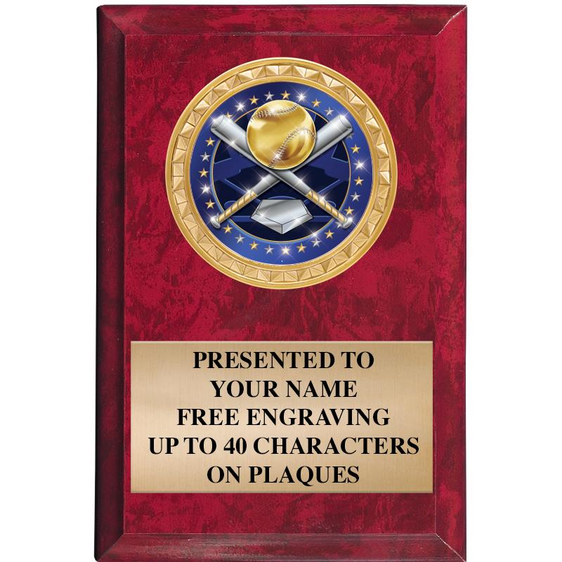 4" X 6" RED MBL INSERT PLQ