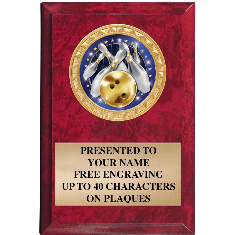 4" X 6" RED MBL INSERT PLQ