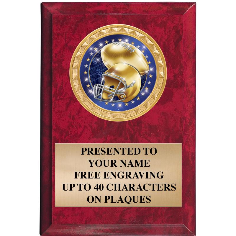 4" X 6" RED MBL INSERT PLQ