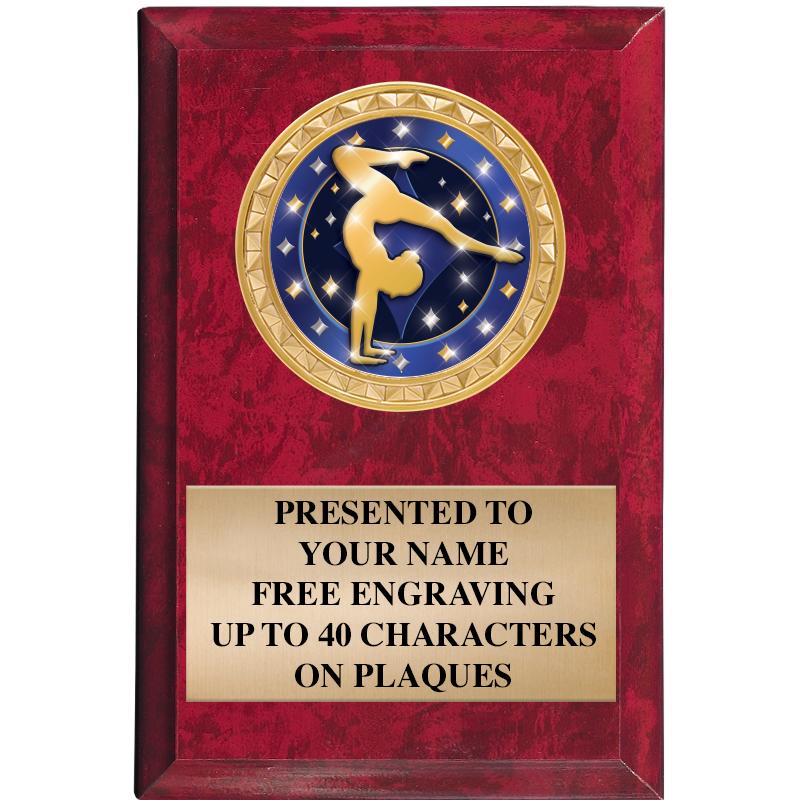 4" X 6" RED MBL INSERT PLQ