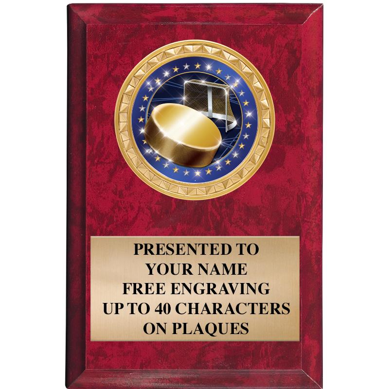 4" X 6" RED MBL INSERT PLQ