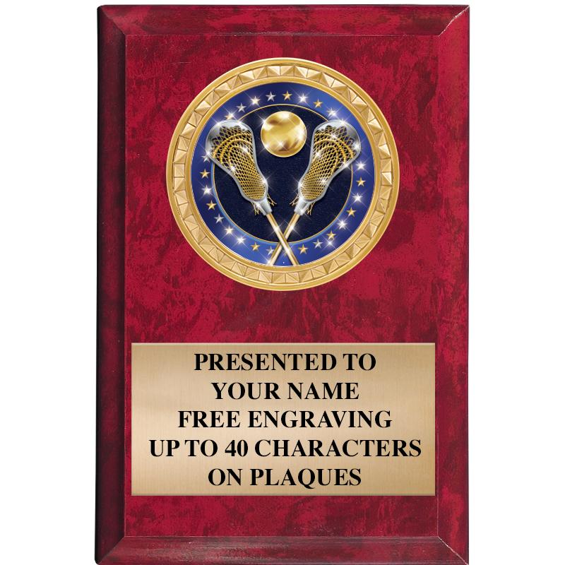 4" X 6" RED MBL INSERT PLQ