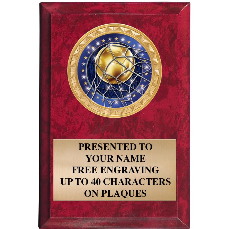 4" X 6" RED MBL INSERT PLQ