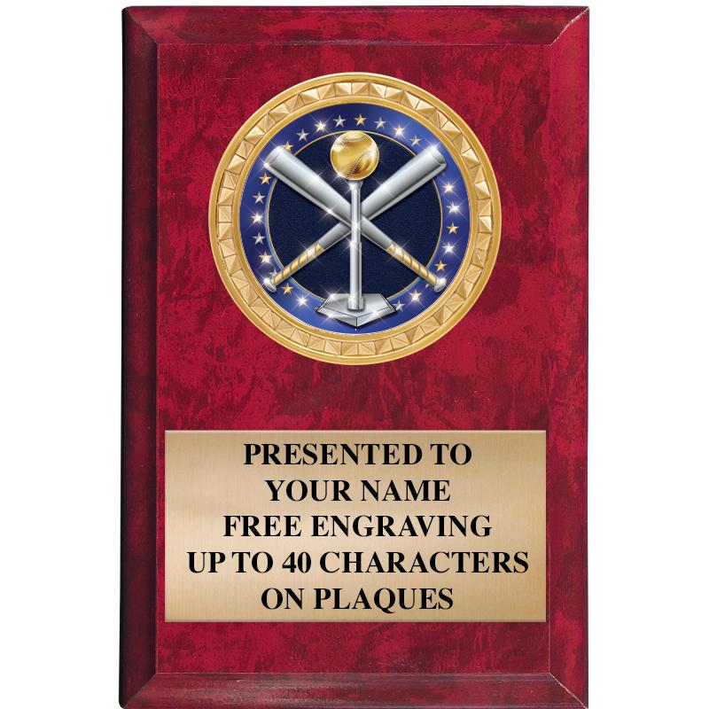 4" X 6" RED MBL INSERT PLQ