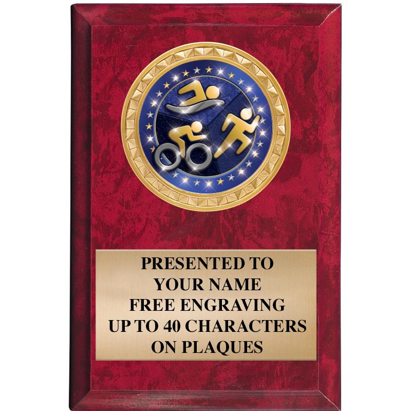 4" X 6" RED MBL INSERT PLQ