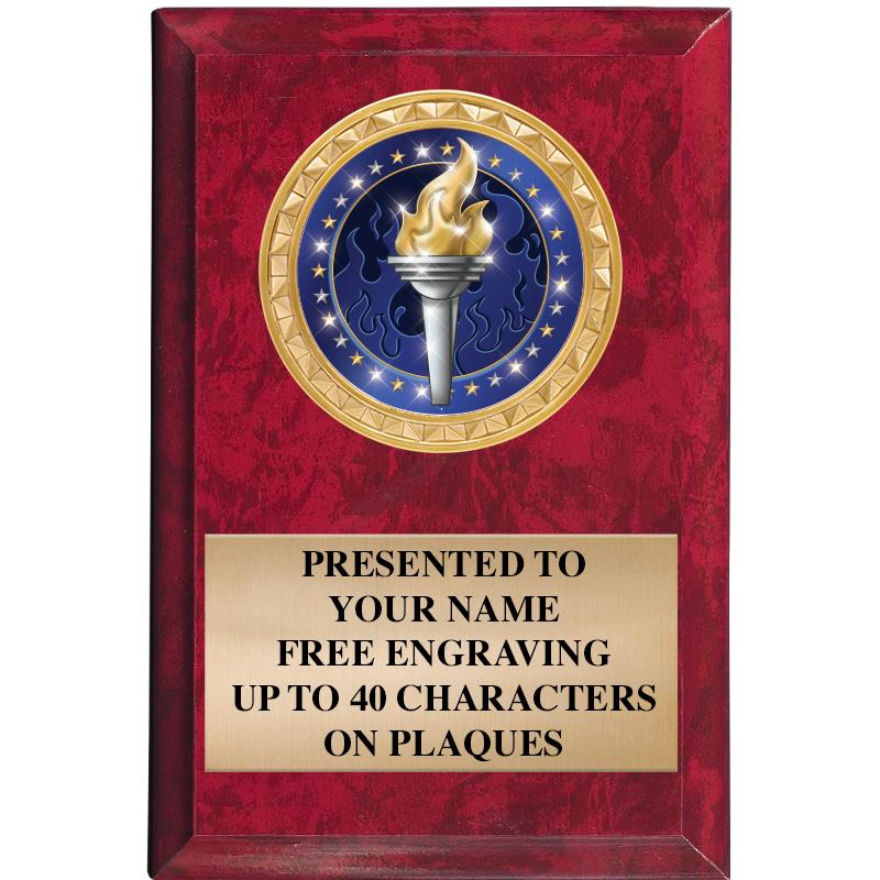 4" X 6" RED MBL INSERT PLQ