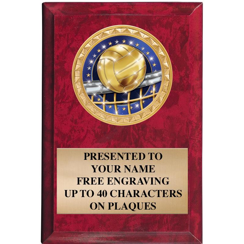 4" X 6" RED MBL INSERT PLQ