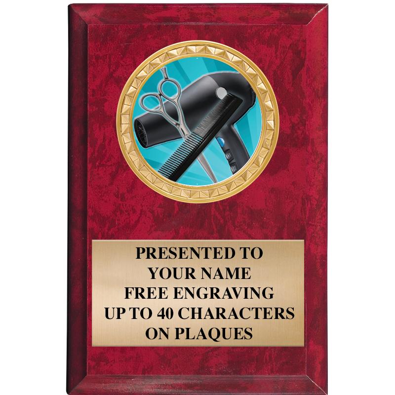 4" X 6" RED MBL INSERT PLQ