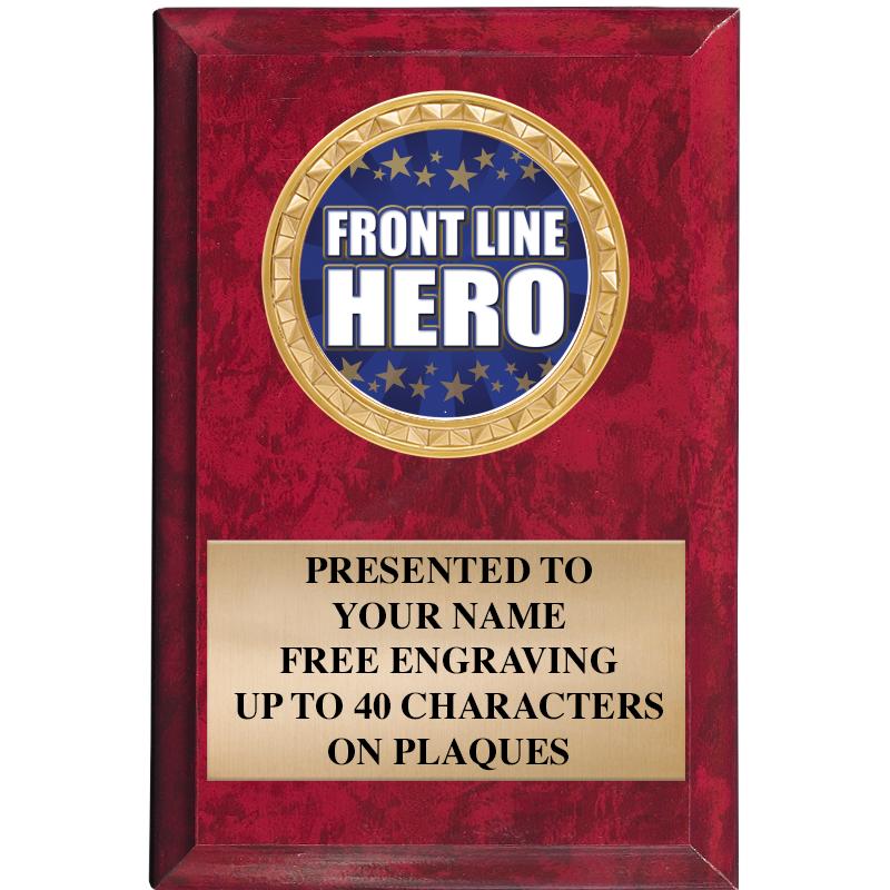 4" X 6" RED MBL INSERT PLQ