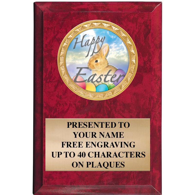 4" X 6" RED MBL INSERT PLQ