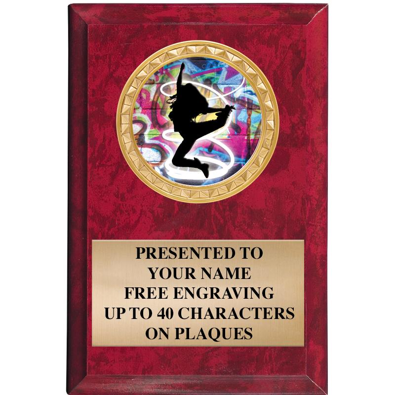 4" X 6" RED MBL INSERT PLQ