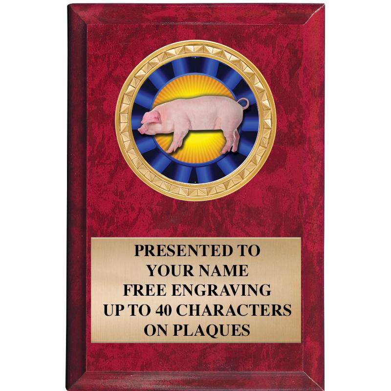 4" X 6" RED MBL INSERT PLQ