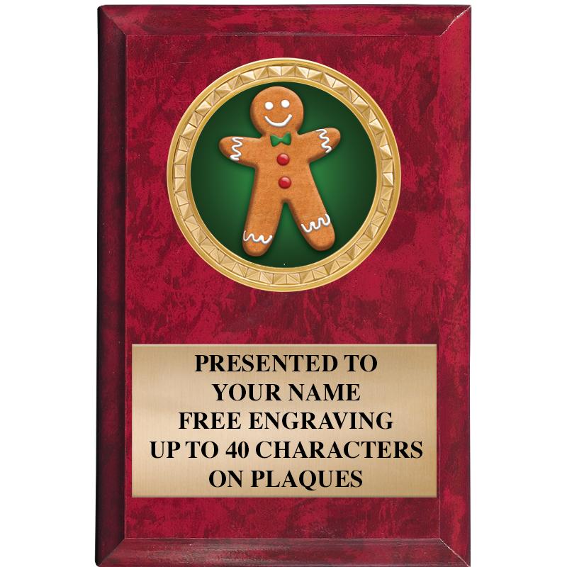 4" X 6" RED MBL INSERT PLQ