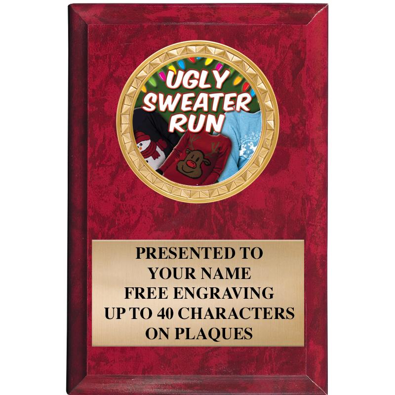 4" X 6" RED MBL INSERT PLQ