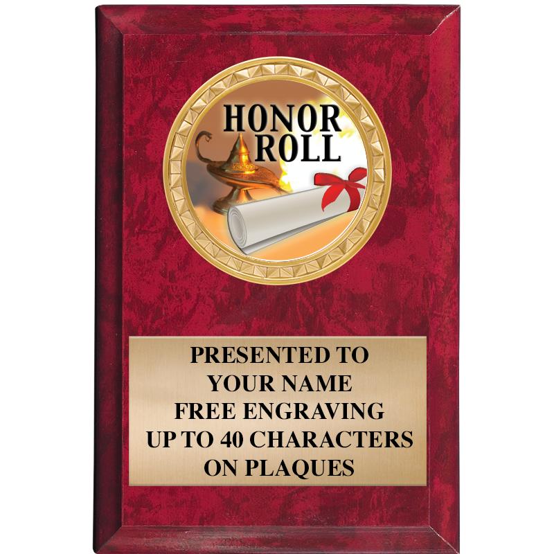 4" X 6" RED MBL INSERT PLQ