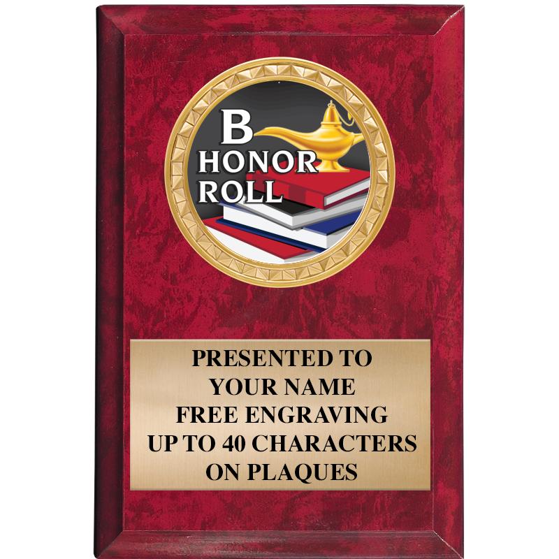 4" X 6" RED MBL INSERT PLQ