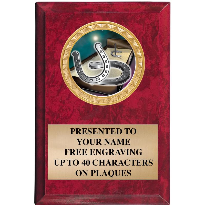 4" X 6" RED MBL INSERT PLQ