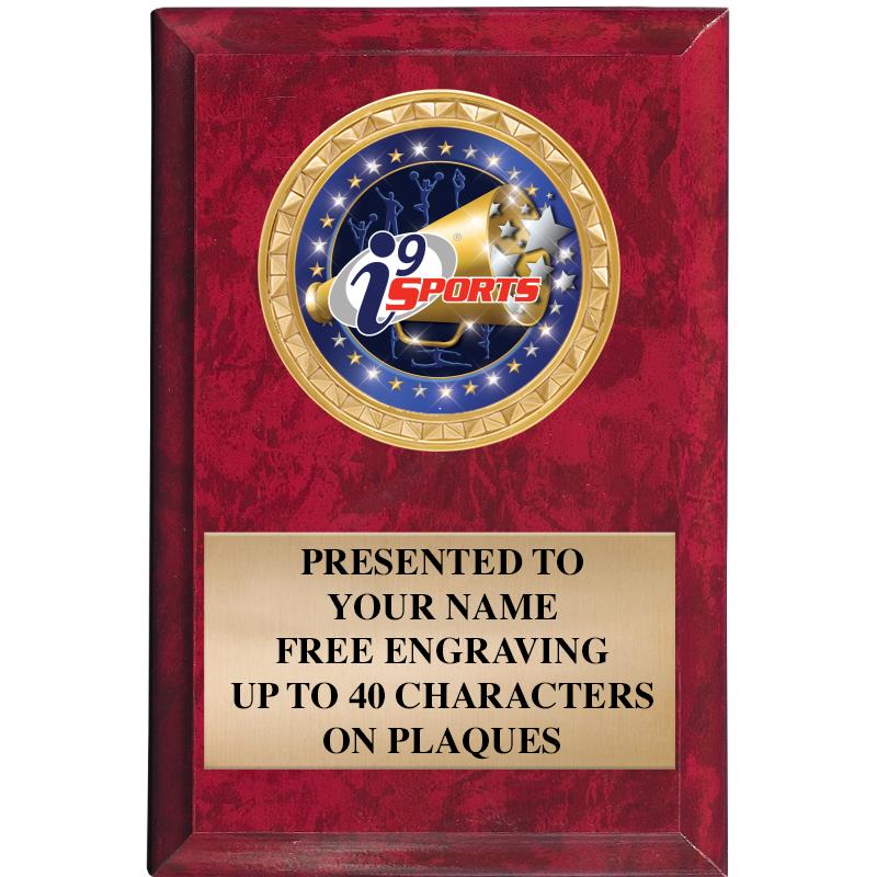 4" X 6" RED MBL INSERT PLQ