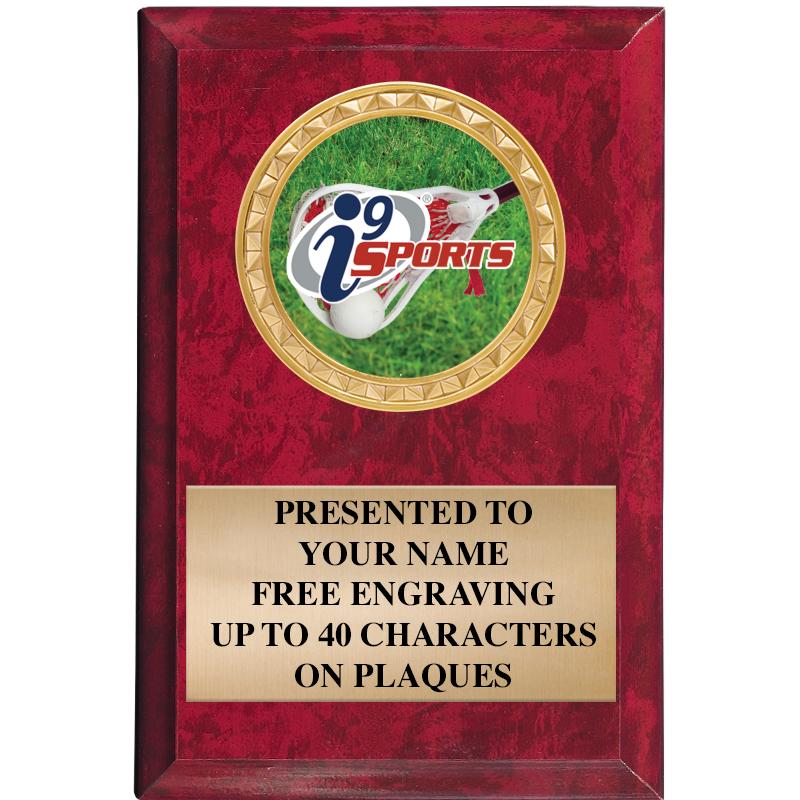 4" X 6" RED MBL INSERT PLQ