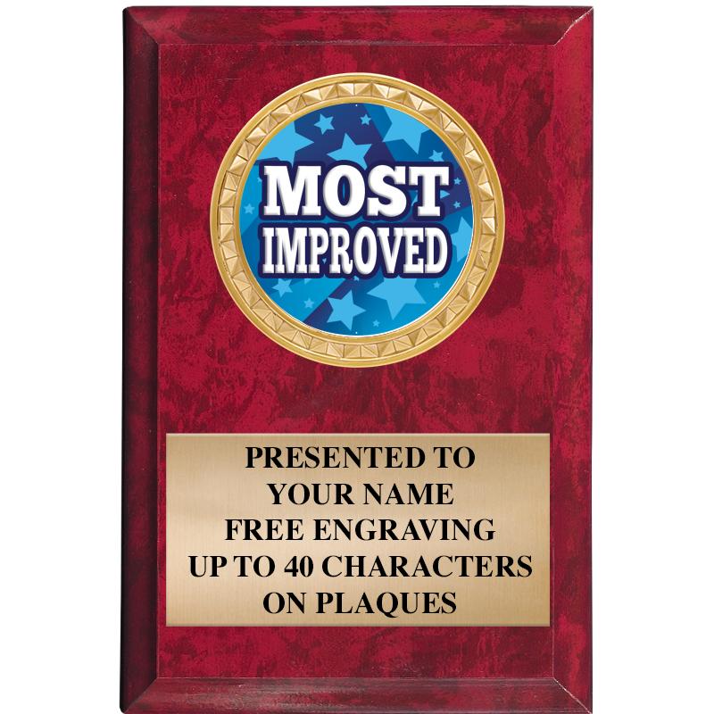 4" X 6" RED MBL INSERT PLQ