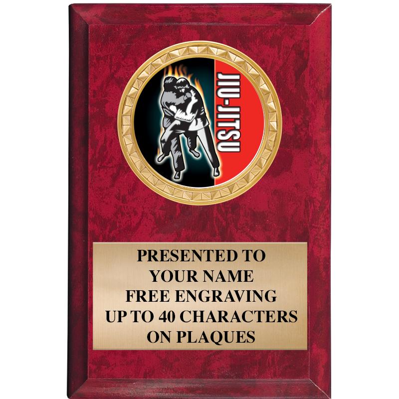 4" X 6" RED MBL INSERT PLQ