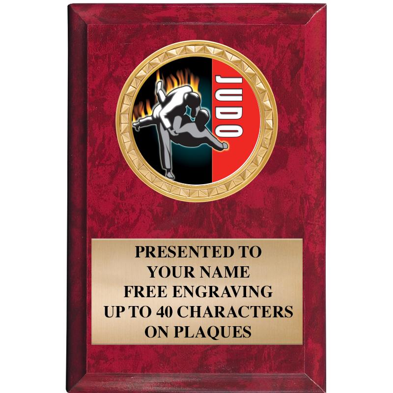 4" X 6" RED MBL INSERT PLQ