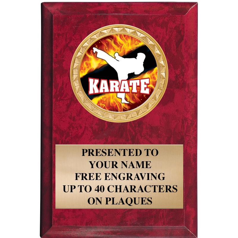 4" X 6" RED MBL INSERT PLQ