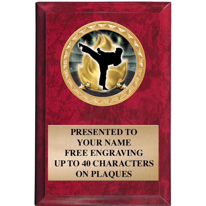 4" X 6" RED MBL INSERT PLQ