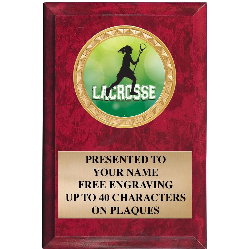 4" X 6" RED MBL INSERT PLQ