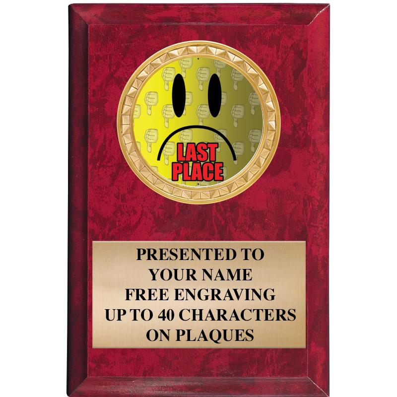 4" X 6" RED MBL INSERT PLQ