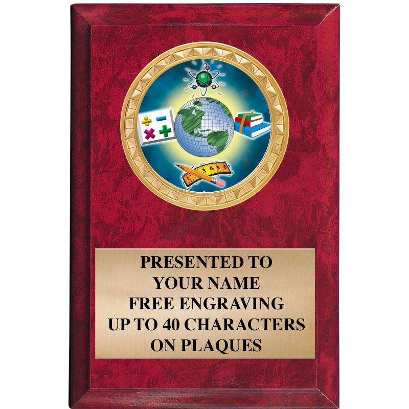 4" X 6" RED MBL INSERT PLQ