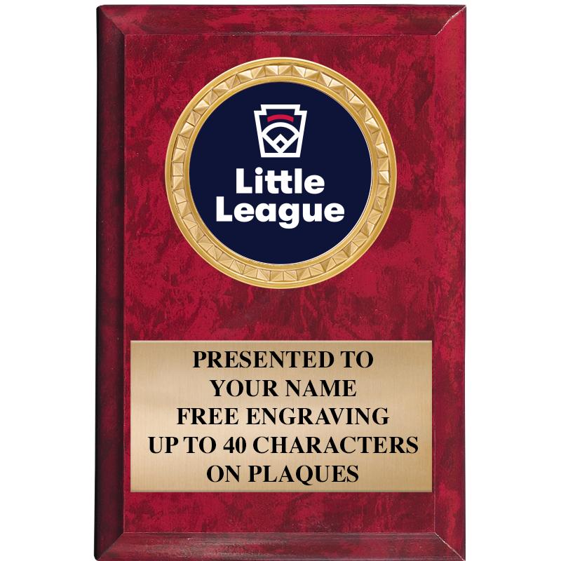 4" X 6" RED MBL INSERT PLQ