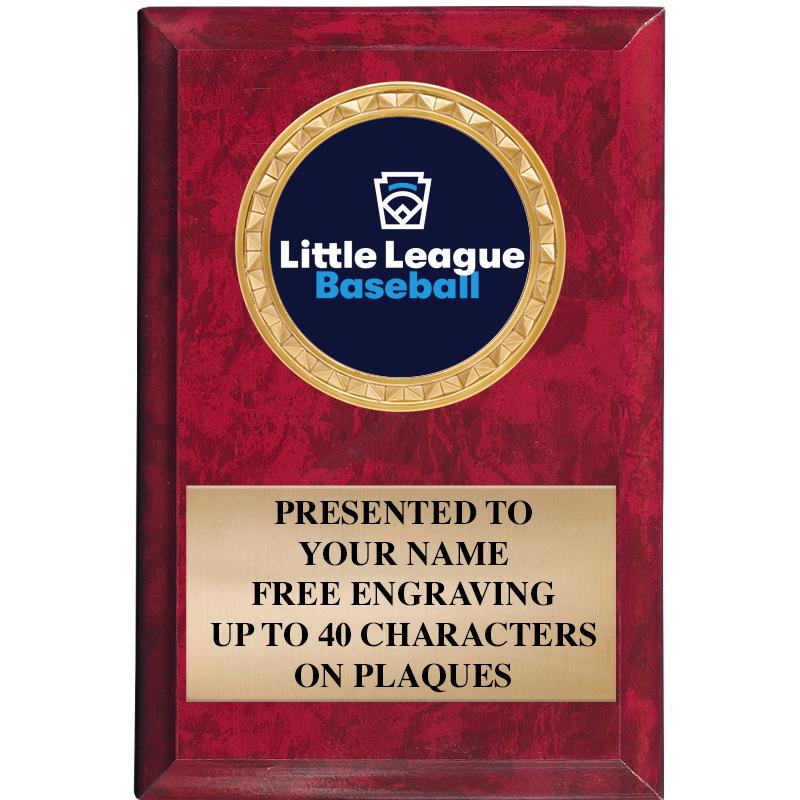 4" X 6" RED MBL INSERT PLQ