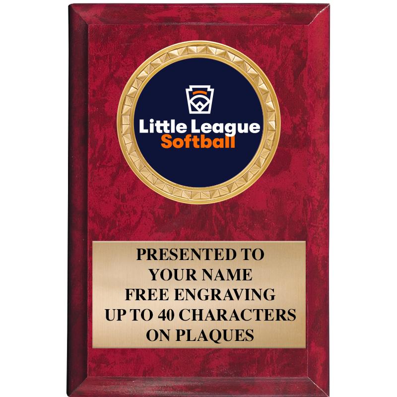 4" X 6" RED MBL INSERT PLQ