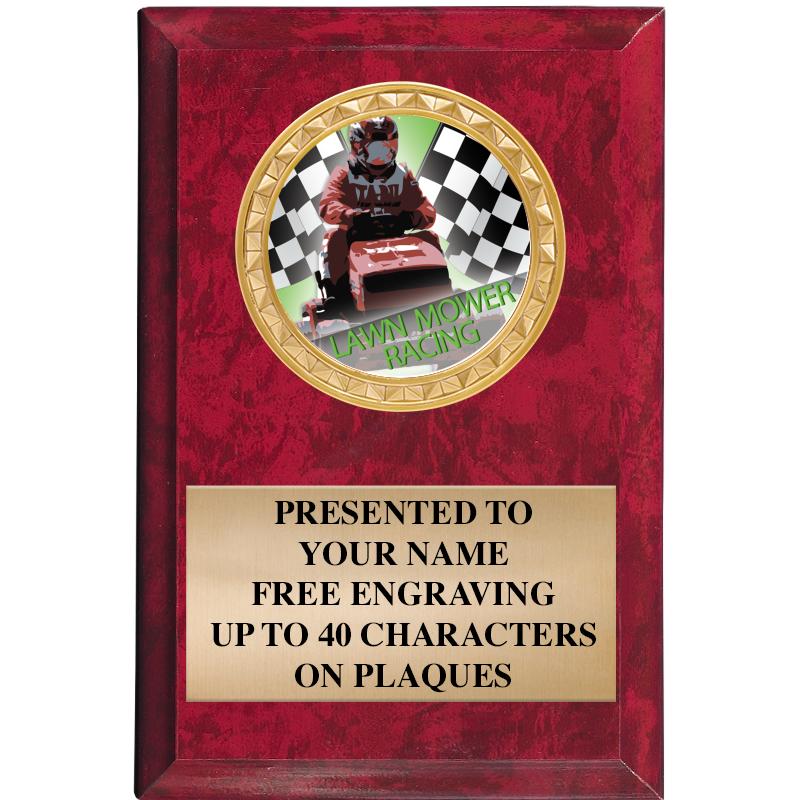 4" X 6" RED MBL INSERT PLQ