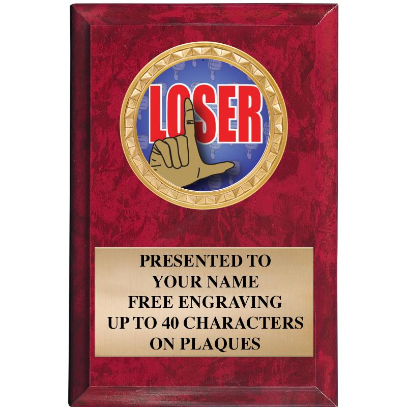 4" X 6" RED MBL INSERT PLQ