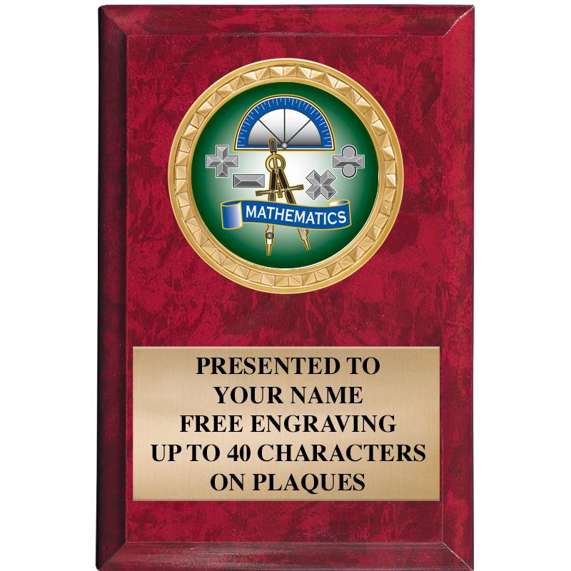 4" X 6" RED MBL INSERT PLQ