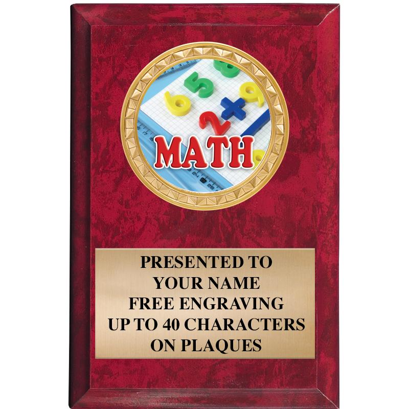 4" X 6" RED MBL INSERT PLQ