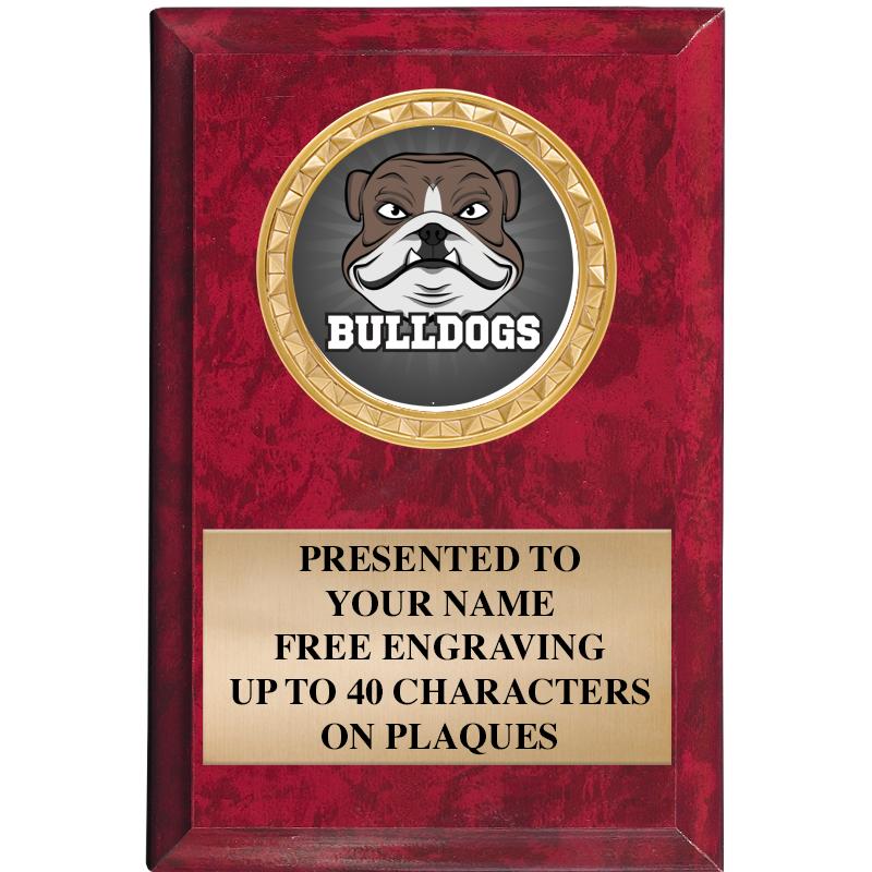 4" X 6" RED MBL INSERT PLQ