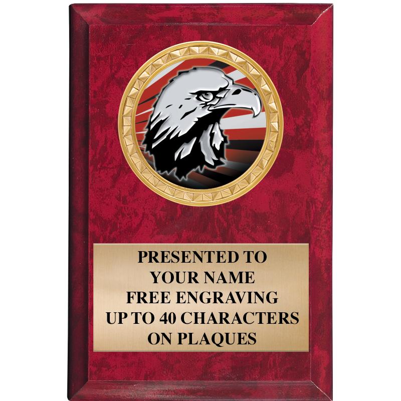 4" X 6" RED MBL INSERT PLQ