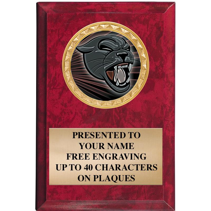 4" X 6" RED MBL INSERT PLQ