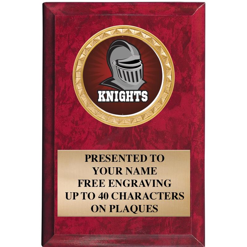 4" X 6" RED MBL INSERT PLQ