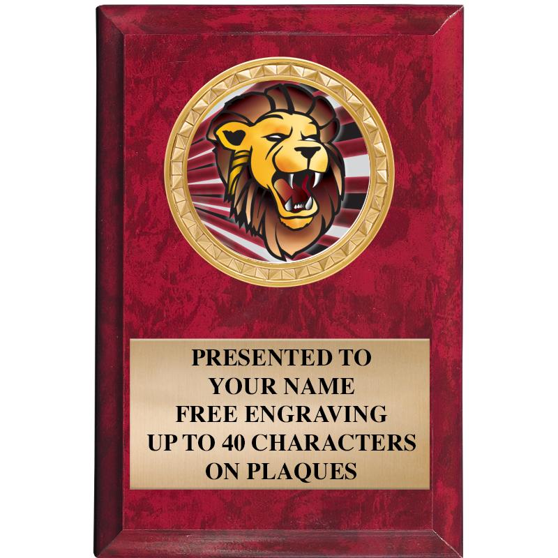 4" X 6" RED MBL INSERT PLQ