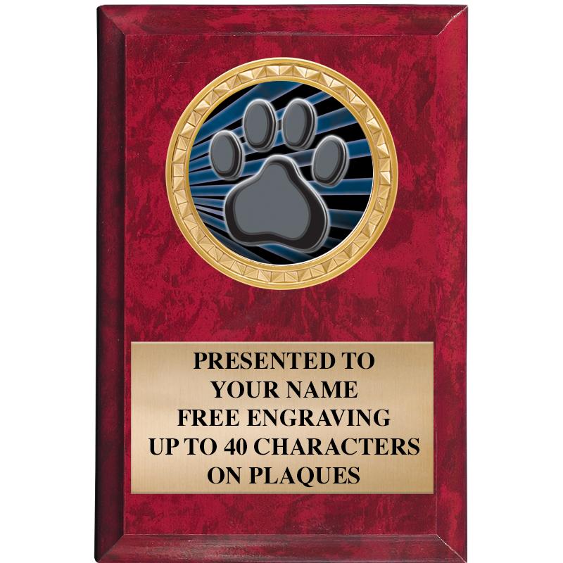 4" X 6" RED MBL INSERT PLQ