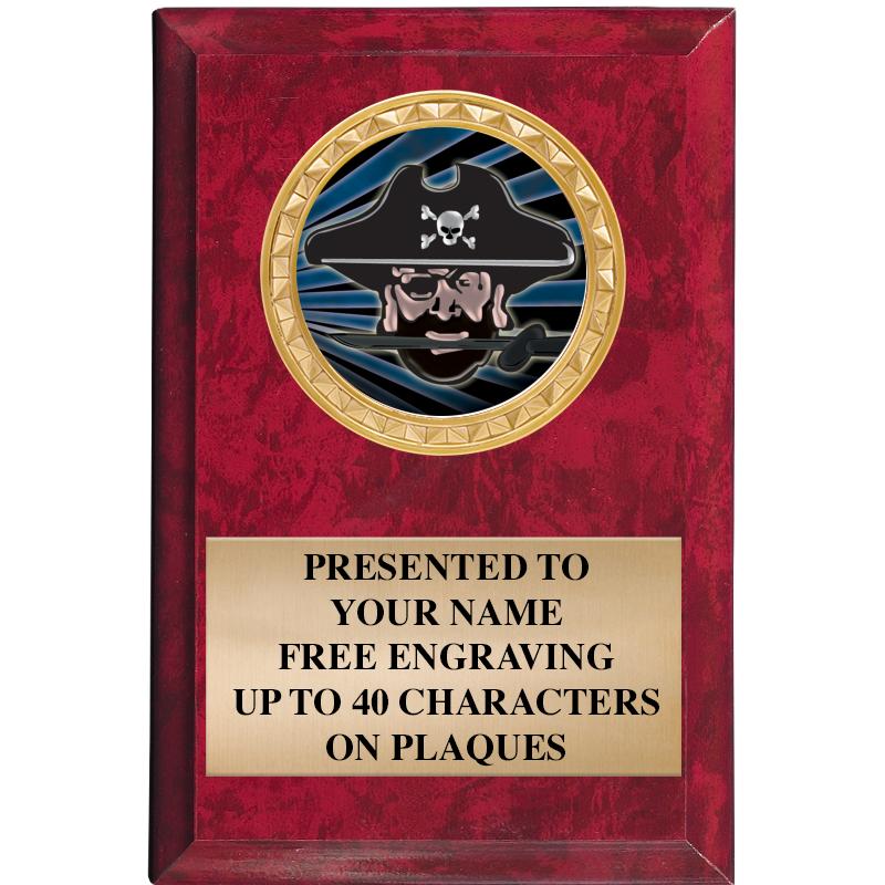 4" X 6" RED MBL INSERT PLQ